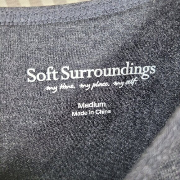 Soft Surroundings One-Piece Jumper Doze Medium Jumpsuit Dress Gray Wide Leg - Picture 7 of 8